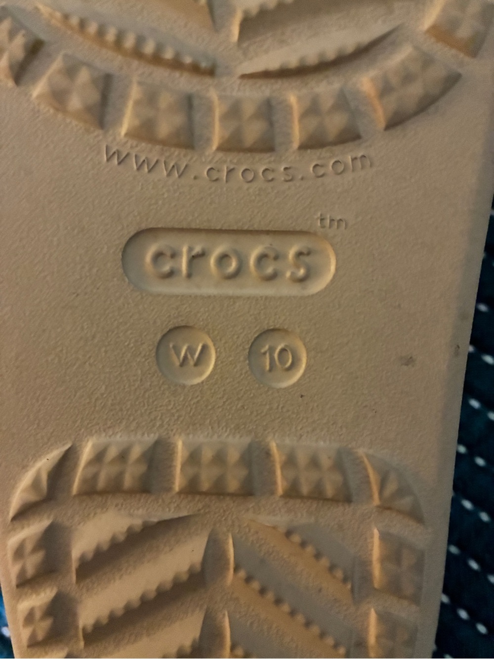 CROCS Women’s Glitter Strap Flip Sandals - Beige with Silver Sparkle - Picture 3 of 6